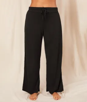 The Wide Leg Pant - Bamboo Jersey - Black