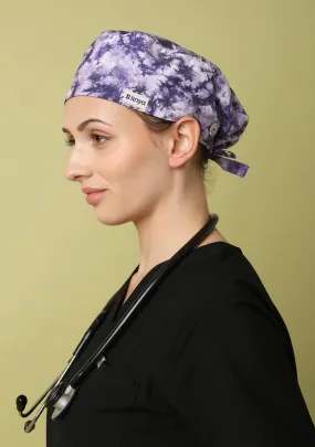 Tie & Dye Purple Scrub Cap