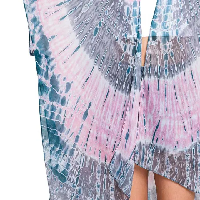 Tie Dye Print Kimono Poncho