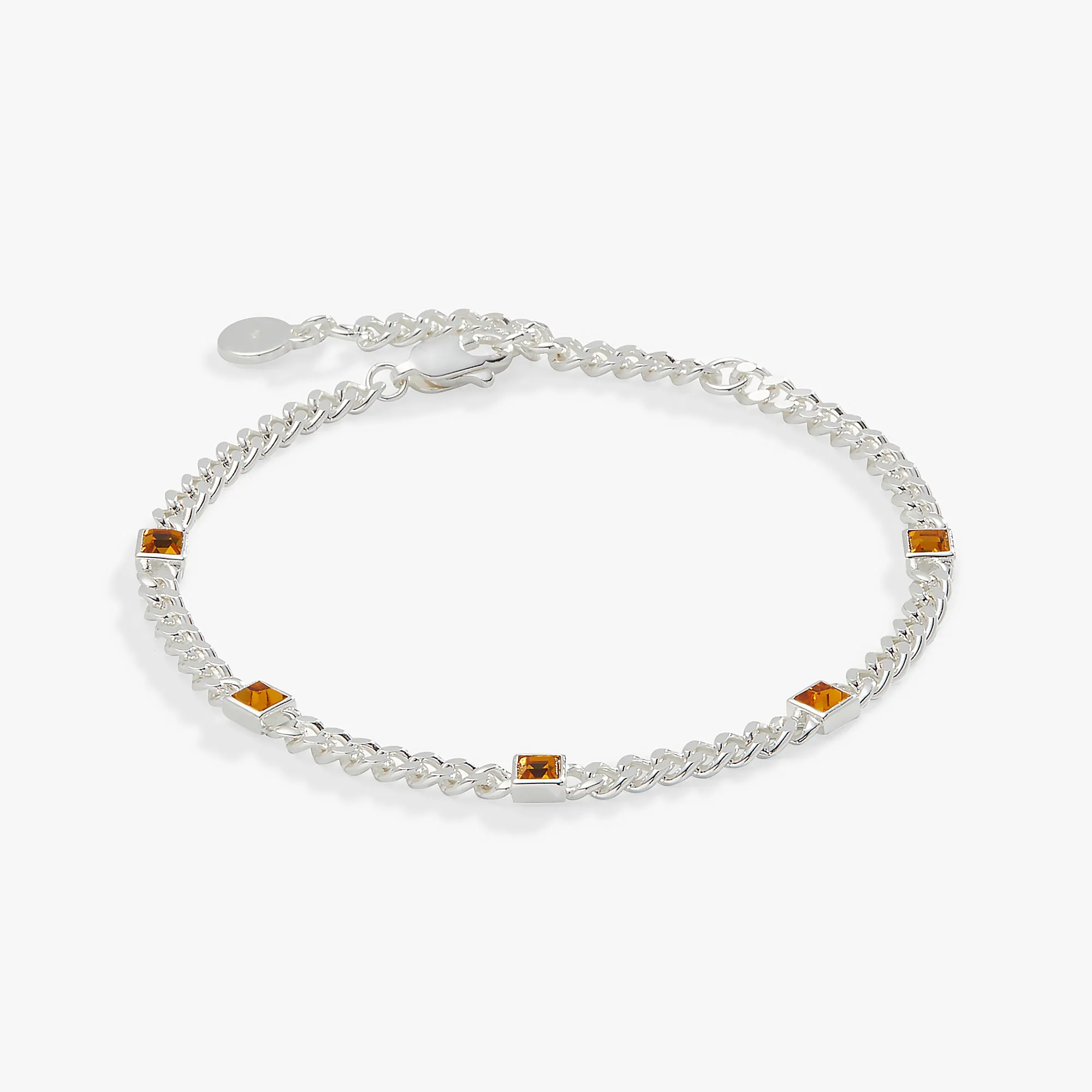 Topaz Curb Chain Bracelet, November Birthstone