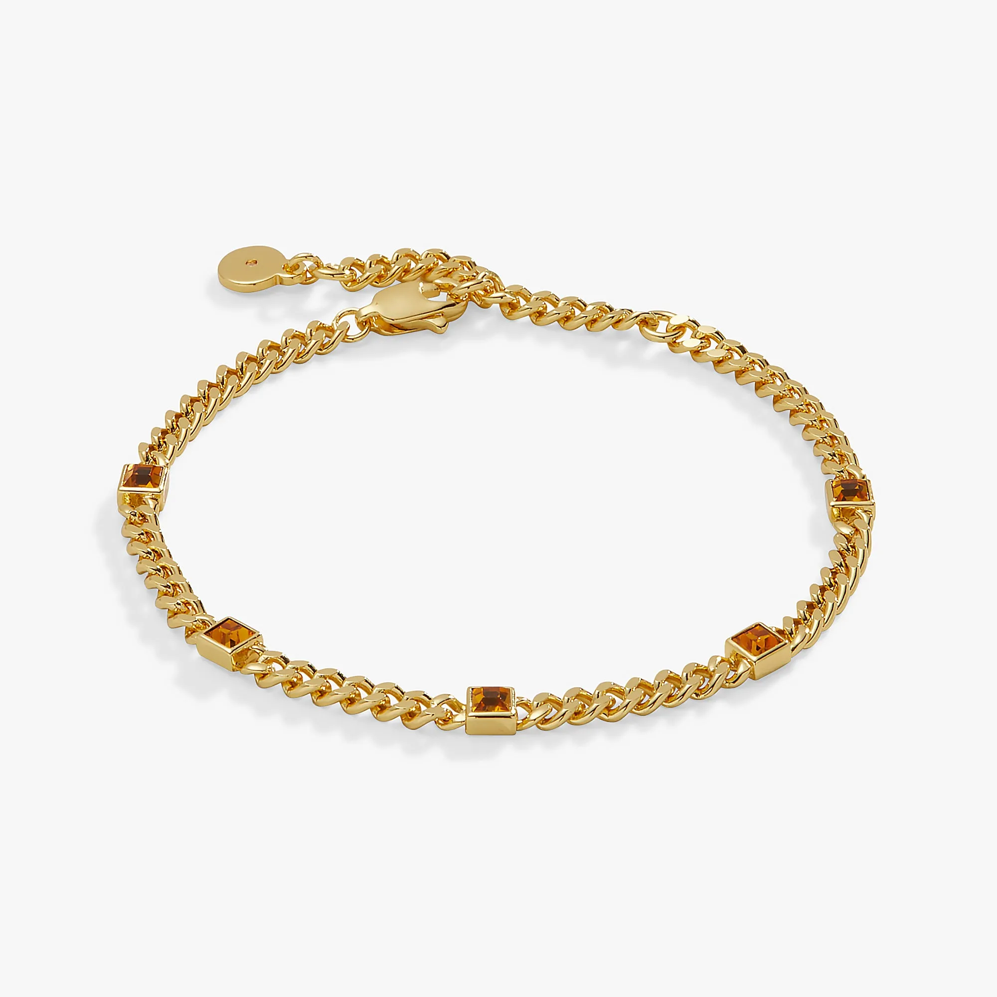 Topaz Curb Chain Bracelet, November Birthstone