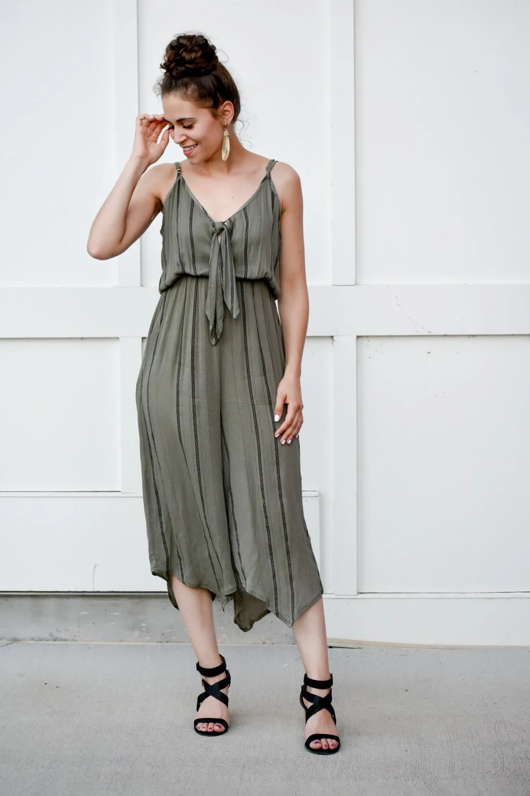 Undefeated Olive Striped Jumpsuit