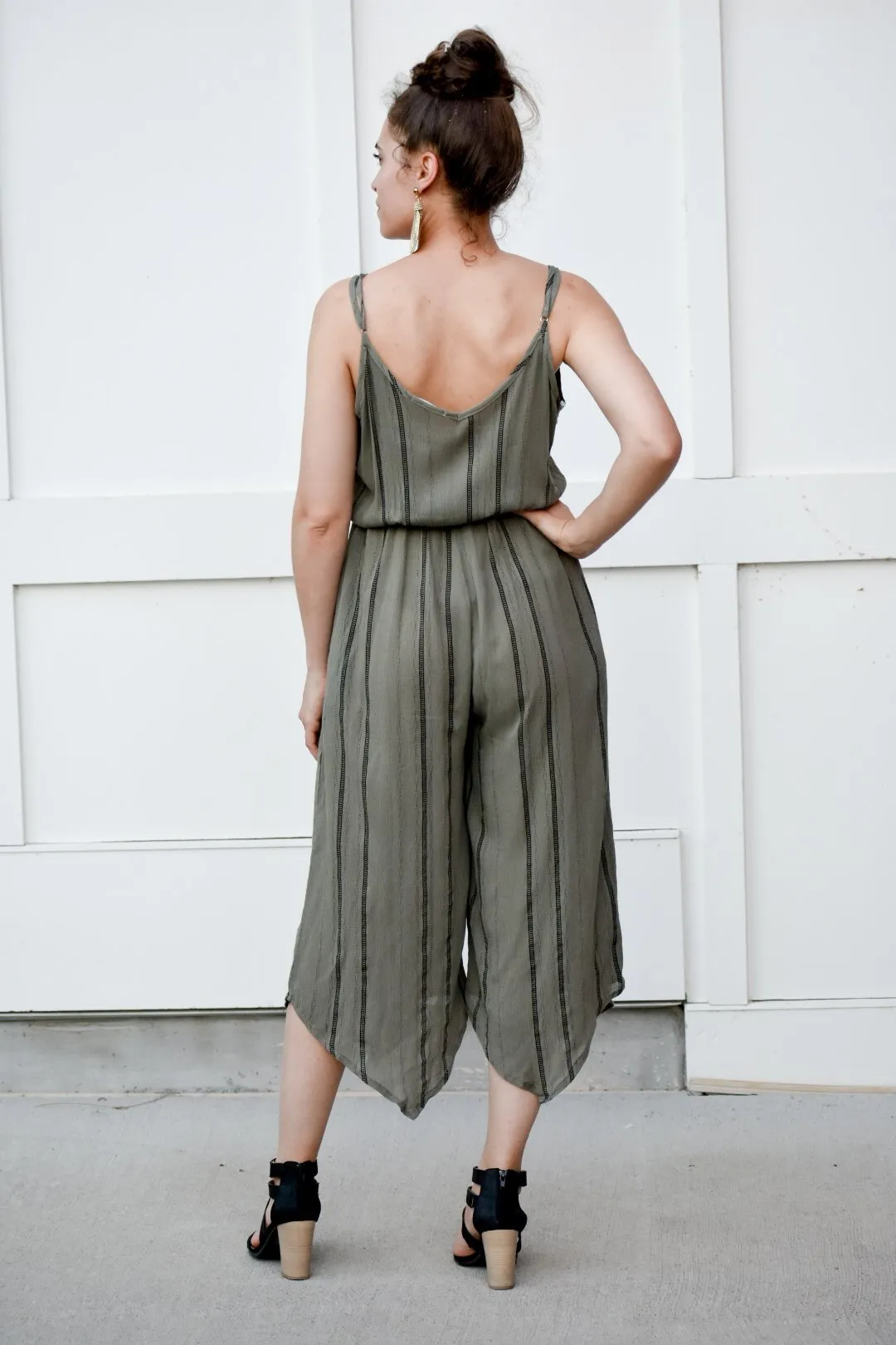 Undefeated Olive Striped Jumpsuit