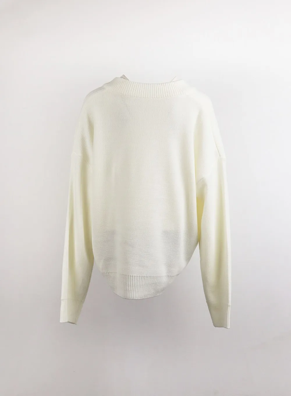 V-Neck Knitted Long Sleeve Sweater OJ419