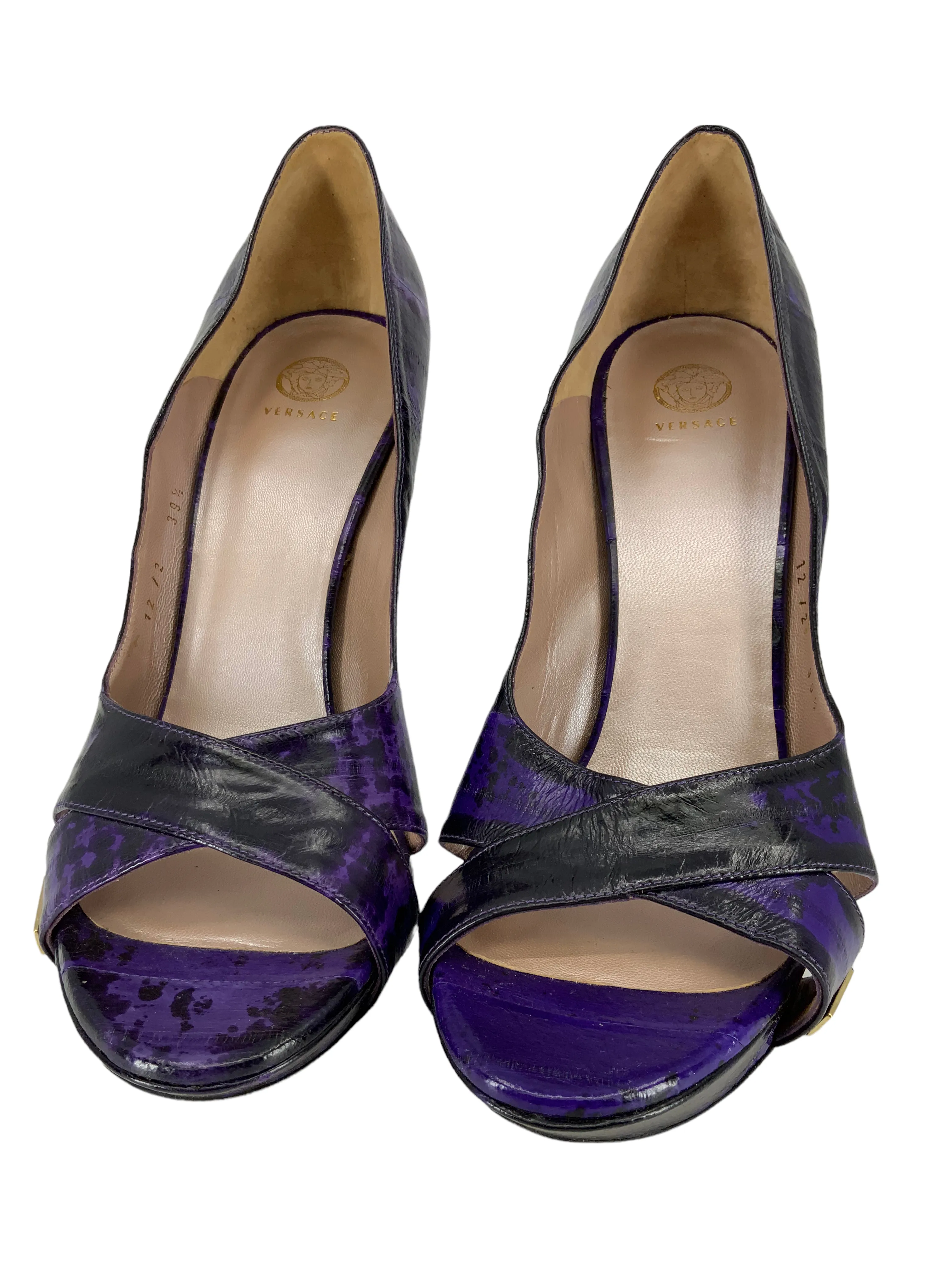 VERSACE Eel Skin Platform Pumps Size 9.5