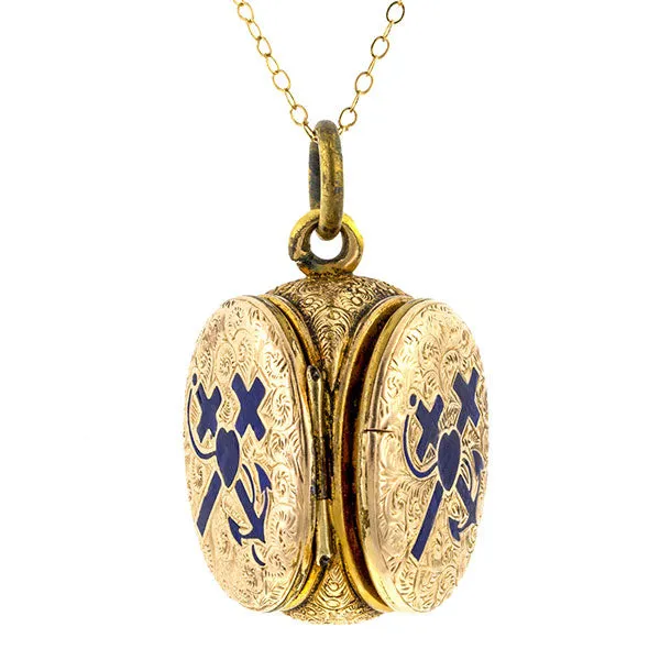 Victorian Three Compartment Hope Faith & Charity Locket