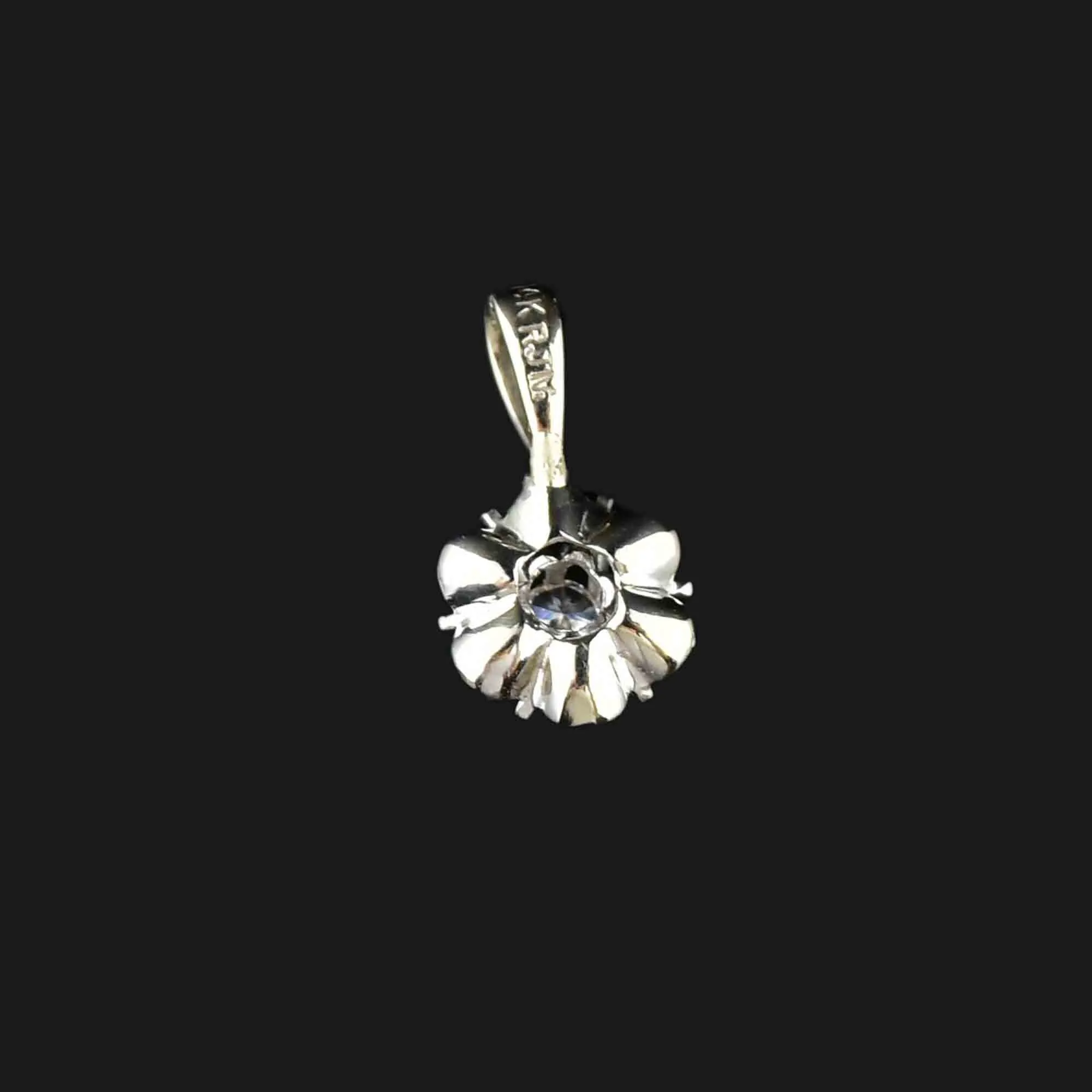 Vintage 14K White Gold Diamond Buttercup Pendant