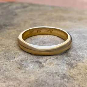 Vintage Half Round Wedding Band, Size 7 1/2