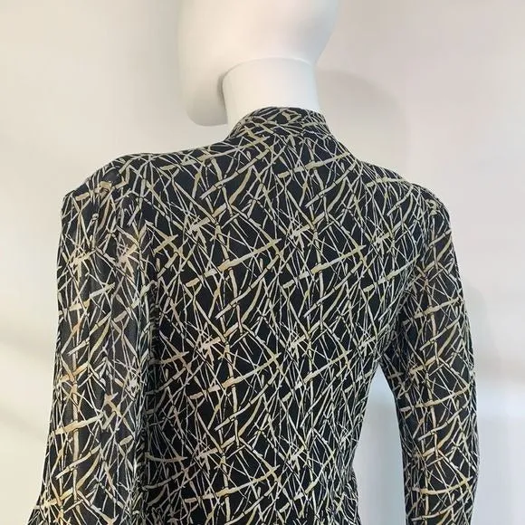 VivienneTam VTG black bamboo print mesh dress