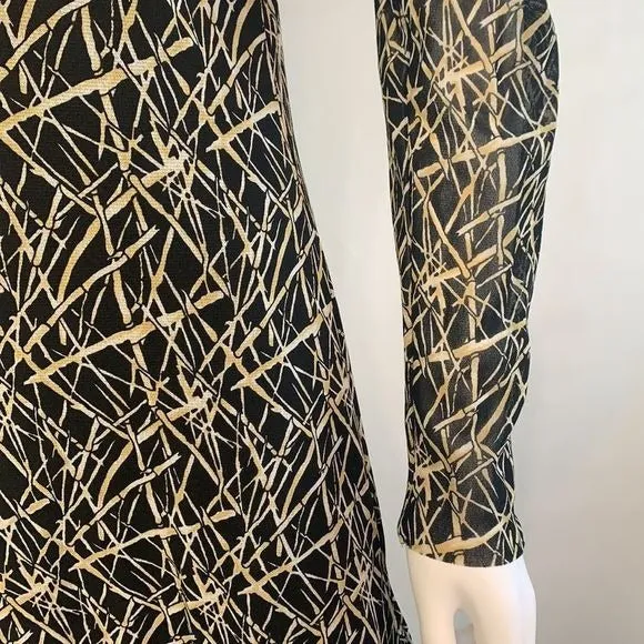 VivienneTam VTG black bamboo print mesh dress