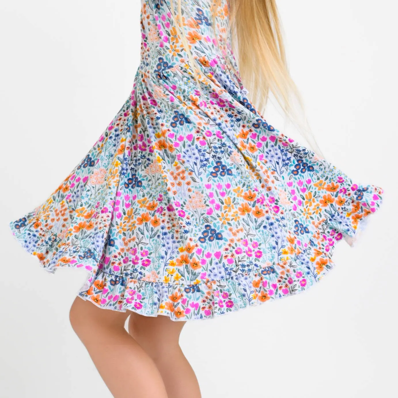 Whispering Wildflowers Long Sleeve Twirl Dress