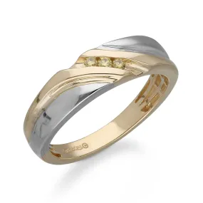 White and Yellow Gold Diamond Men's Ring