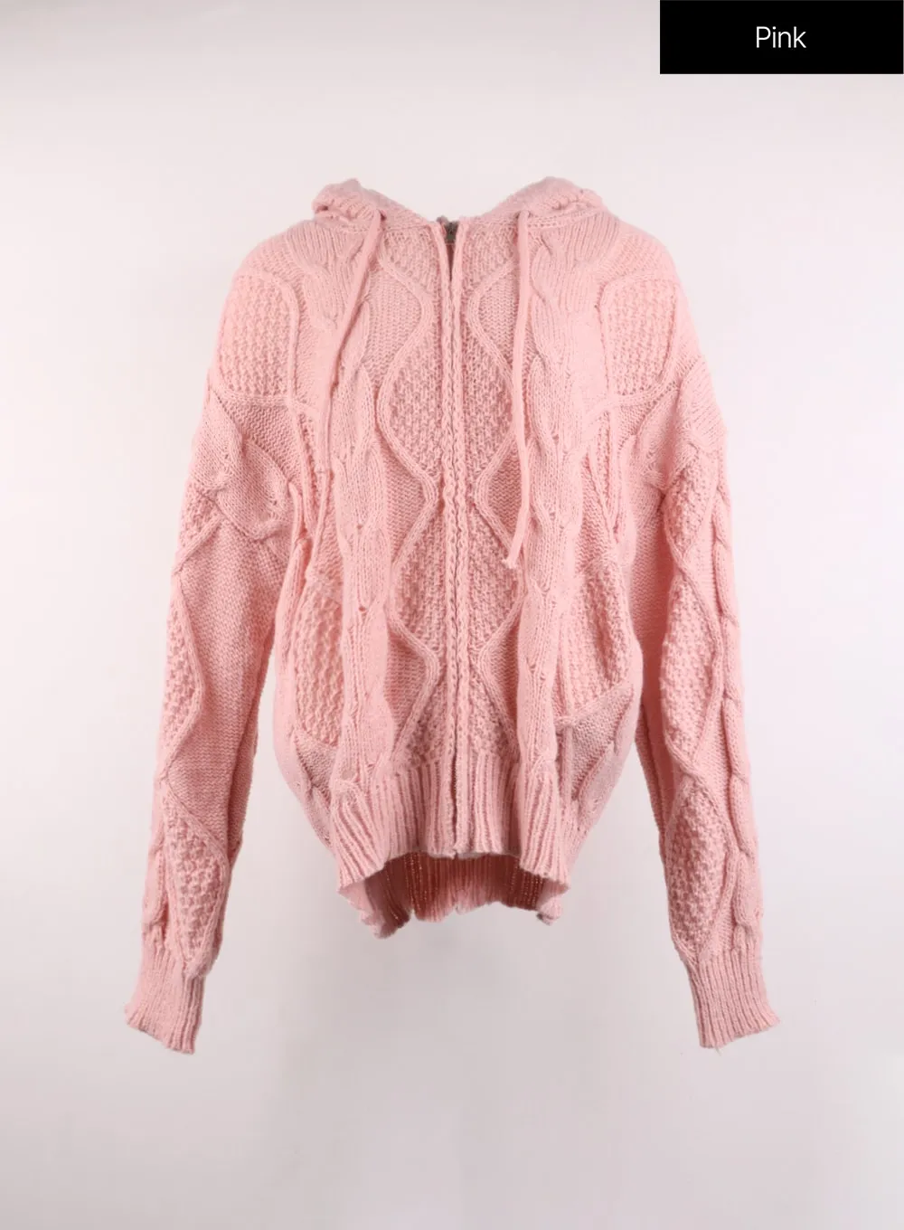 Zip-Up Cable Knit Sweater OJ424